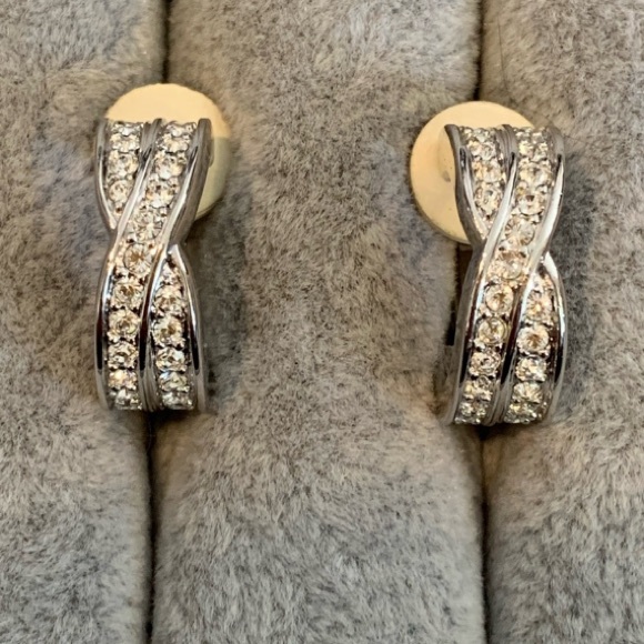 AUTHENTIFIER ! SWAROVSKI Beautiful hoops earrings clips - Picture 2 of 6